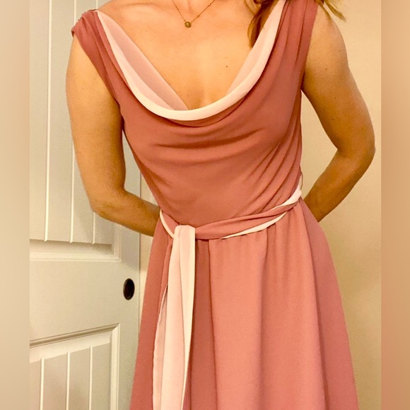 Vintage 60s 70s David Morris x Joseph Magnin Two-Tone Gamine Dress Pink 4 - Picture 6 of 8